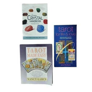 Lot of 3 Vintage Tarot Books & Crystal Guide 1989, 2002, 2010 Bundle